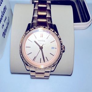 Fossil rose gold watch